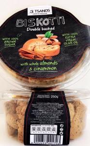 BISCOTTI DOUBLEBAKED WITH ALMONDS AND CINNAMON